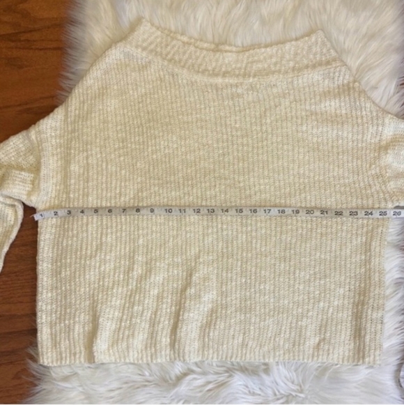 Cozy Women's Off-Shoulder Cream Sweater - Picture 6 of 11